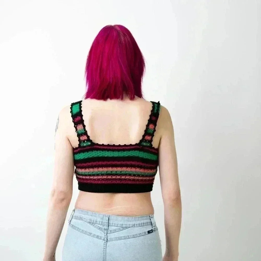 Handmade Crochet Knit Crop Top - S/M - Picture 5 of 5
